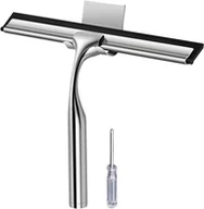 Myjki do okien - 1. Skrobak do kabin prysznicowych, skrobak do okien ze stali nierdzewnej, z kwadratowym haczykiem samoprzylepnym, odpowiedni do wycieraczek do szyb pr - miniaturka - grafika 1