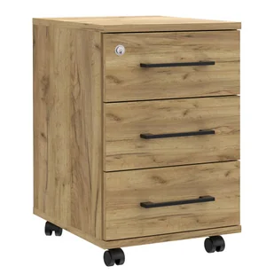 Zamykany Kontenerek Biurowy Z Szufladami Na Kółkach Dąb Craft S7-R86 - Szafki biurowe - miniaturka - grafika 1
