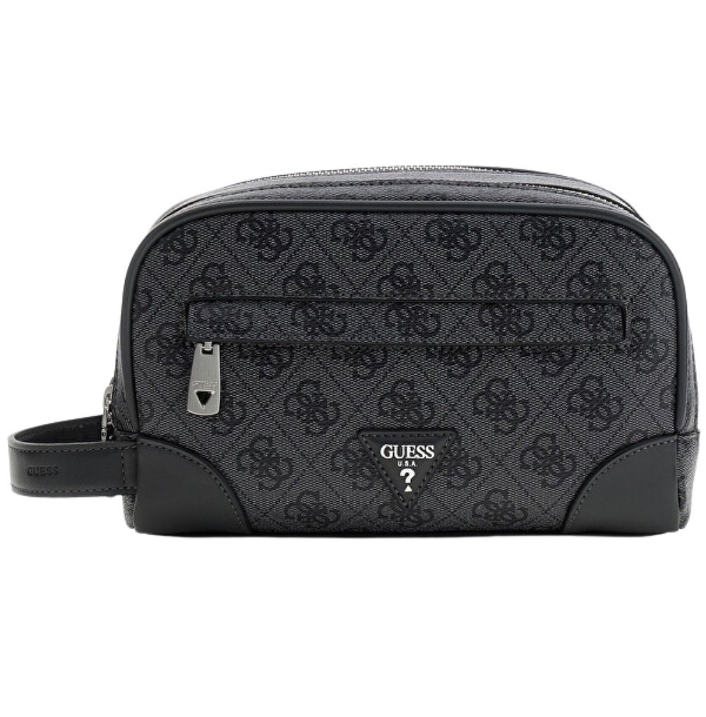 GUESS Czarna kosmetyczka męska w monogram Milano