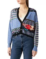 Swetry damskie - Desigual Sweter damski JERS_crepusculo, niebieski, XL - miniaturka - grafika 1