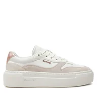 Sneakersy damskie - Sneakersy Calvin Klein Ff Cupsole Lace Up W/Ml Mix M HW0HW02125 Biały - miniaturka - grafika 1
