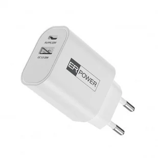 ER Power Dual GaN Charger - ładowarka sieciowa USB-C/USB-A PD/PPS/QC 30W biała - Gwarancja bezpieczeństwa. Proste raty. Bezpłatna wysyłka od 170 zł. - Ładowarki do telefonów - miniaturka - grafika 1