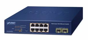 PLANET 8-Port 10/100/1000T 802.3at Zarządzany L2 Gigabit Ethernet (10/100/1000) Niebieski - Pozostałe akcesoria sieciowe - miniaturka - grafika 1