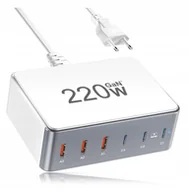 Ładowarki do telefonów - Stacja ładująca 220W USB-C 6w1 GaN doiPhone MacBook YSYFAD szybka - miniaturka - grafika 1