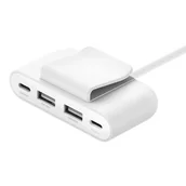 Ładowarki do telefonów - Ładowarka 4-portowa 2x USB-C 2xA do 30W Biała - miniaturka - grafika 1
