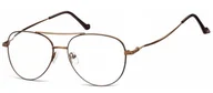 Okulary korekcyjne, oprawki, szkła - Okulary oprawki Pilotki zerówki metalowe korekcyjne 932G brązowe - miniaturka - grafika 1