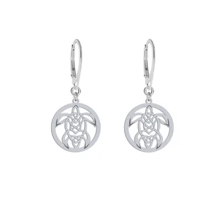 Kolczyki Srebrne z Żółwiem Ażurowym - MEJK Jewellery - Biżuteria dla dzieci - miniaturka - grafika 1
