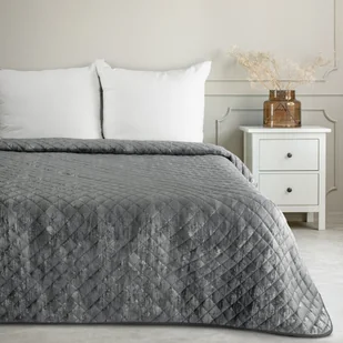 Elegancki koc glamour marmurowy wzór narzuta na łóżko połysk BLINK 3 stal 170x210 cm cm stal jasnoszary szary srebrny - Narzuty - miniaturka - grafika 1