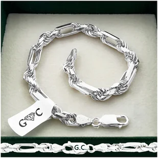 ELEGANCKA MĘSKA BRANSOLETKA SREBRNA 20 CM, SREBRO PRÓBA 925, NOWY WZÓR - Bransolety męskie ELEGANCKA MĘSKA BRANSOLETKA SREBRNA 20 CM, SREBRO PRÓBA 925, NOWY WZÓR - Bransolety męskie - miniaturka - grafika 1