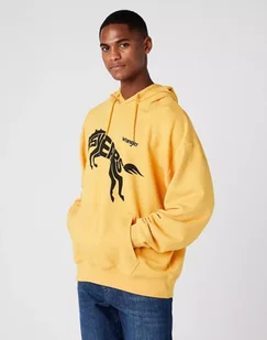 Wrangler 75Th Anni Hoodie Męska Bluza Logo Nadruk Yolk Yellow W645Hty23-L - Bluzy męskie - miniaturka - grafika 1