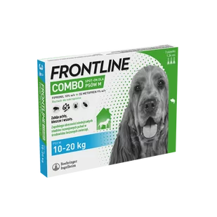 Frontline Combo Spot On Pies M 10-20kg pipeta 3x 1,34ml) - Artykuły przeciw pasożytom - miniaturka - grafika 1