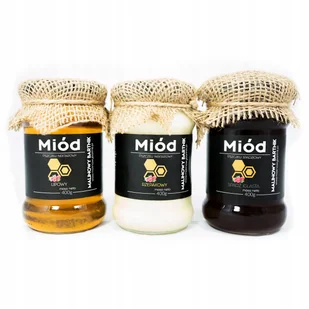 ZESTAW MIODÓW - LIPA, RZEPAK, SPADŹ 3 x 400g - Tegoroczne 2024, z Polski - Miód - miniaturka - grafika 1