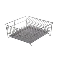 Suszarki do naczyń - Suszarka zlewozmywakowa kwadrat 32 cm srebrna z tacką - miniaturka - grafika 1