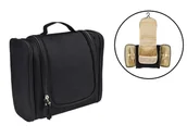 Kosmetyczki, organizery i kuferki - Kosmetyczka Wisząca Podróżna Z Haczykiem Czarna Xl - miniaturka - grafika 1