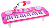 Instrumenty muzyczne dla dzieci - LT189 Organy Pianinko Różowe Mikrofon Bębenek - miniaturka - grafika 1