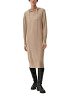 Sukienki - s.Oliver Women's 2121294 sukienka z dzianiny z kapturem, beżowa, 32 - miniaturka - grafika 1