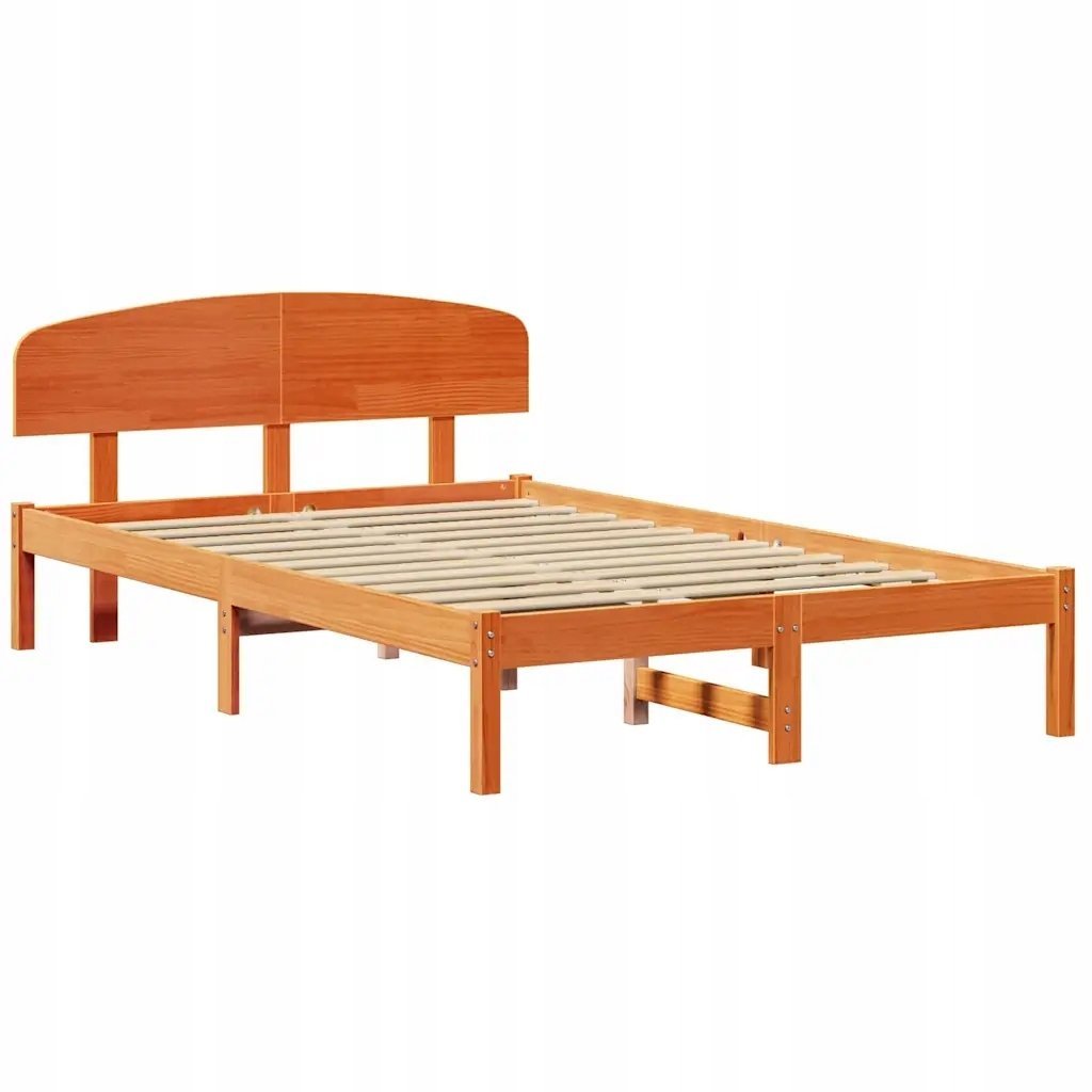 vidaXL Rama łóżka Brązowe 120x190 cm Lite drewno sosnowe