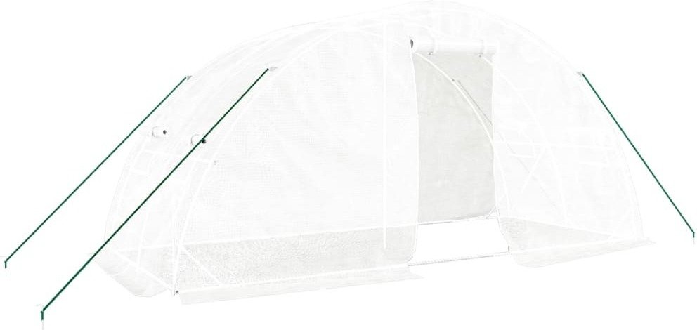 Prolenta Premium - Szklarnia z ramą stalową biała 10 m² 5x2x2,3 m