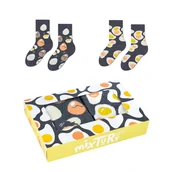 Skarpetki dla dzieci - Zestaw kolorowych skarpetek w jajka i skorupki r.30-35 - mixTURY Jajeczne - miniaturka - grafika 1