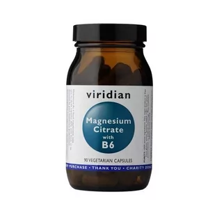 Viridian Magnesium Citrate + B6 / Magnez z witaminą B6 (90 kapsułek) - Witaminy i minerały - miniaturka - grafika 1