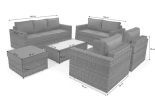Meble ogrodowe technorattanowe Perugia Olive / Grey - Meble ogrodowe - miniaturka - grafika 15