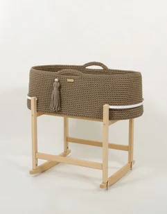 Kosz Mojżesza BOHO Handmade z kołyską - mocca - Łóżeczka i kojce - miniaturka - grafika 1