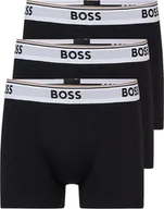 Majtki męskie - BOSS Bokserki męskie Power Trunk dłuższy krój bawełna stretch 3-pak XL 3xczarny/biały pas - miniaturka - grafika 1
