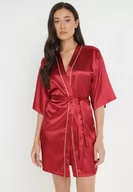 Szlafroki damskie - Bordowy Szlafrok Aedora - miniaturka - grafika 1