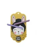 Zabawy w naśladowanie dorosłych - spinki do włosów cuty clips - moon rabbit purple - miniaturka - grafika 1