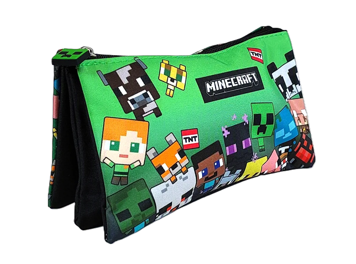 Saszetka 3 komory Minecraft Characters 21 x 11 x 3.5 cm.