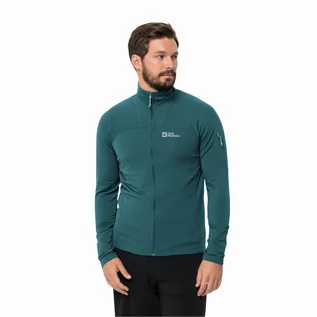 Bluzy męskie - Męska bluza polarowa Jack Wolfskin PRELIGHT FZ M emerald - S - grafika 1