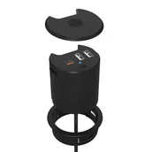 Ładowarki do telefonów - IB-HUB1407 3 Port Ładowarka do biurka, 2x USB-A, 1x  USB-C, otwr 60mm - miniaturka - grafika 1