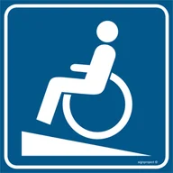 Systemy ekspozycyjne i znaki informacyjne - RA115 PODJAZD DLA NIEPEŁNOSPRAWNYCH, PN - PŁYTA PCV 1MM; (100X100MM) - miniaturka - grafika 1