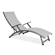 Leżaki ogrodowe - Leżak ogrodowy aluminiowy RELAX Grey - miniaturka - grafika 1