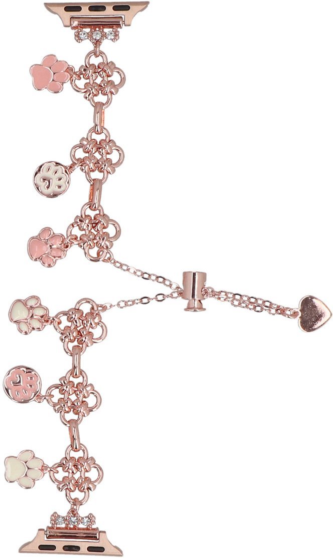 GlacierX bransoleta do smartwatcha Slider Clasp Little Paws Charm Bracelet Rose Gold do Apple Watch 38/40/41mm Rose Gold