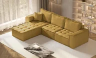 Narożniki - Sofa w kształcie L maxi BOHOO narożnik tkanina Raven żółty lewy - miniaturka - grafika 1