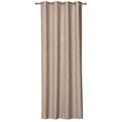 Zasłony - Zasłona z kółkami ALLORO 140 x 260 cm, cappu/złoty nadruk - miniaturka - grafika 1