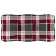 Poduszki ogrodowe - vidaXL Poduszka na sofę z palet, czerwona krata, 80x40x12 cm - miniaturka - grafika 1