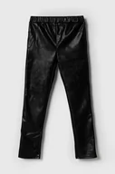 Spodnie i spodenki dla dziewczynek - Guess legginsy dziecięce kolor czarny gładkie - miniaturka - grafika 1