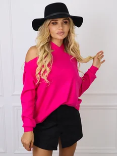 SWETER Z OZDOBNYM DEKOLTEM- RÓŻOWY - Olika - Swetry damskie - miniaturka - grafika 1