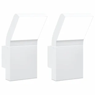 vidaXL Kinkiety zewnętrzne LED, 2 szt., białe, odlewane aluminium - Lampy ogrodowe - miniaturka - grafika 1