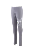 Legginsy - Dziewczęce legginsy z nadrukiem kota szare Tup Tup - miniaturka - grafika 1