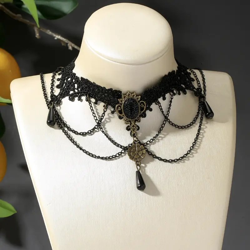 Kolia koronkowa choker naszyjnik vintage retro lolita goth alt cosplay y2k