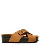 Klapki i japonki damskie - Gino Rossi Klapki 22SS40 Brązowy - miniaturka - grafika 1