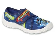 Buty dla chłopców - Trampki kapcie dziecięce chłopięce na rzepy granatowe Befado 974X539-29 - miniaturka - grafika 1
