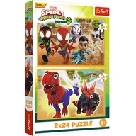 Puzzle - Puzzle, Trefl, Spidey i dinozaury, 2x24 el. - miniaturka - grafika 1