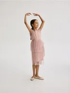 Sukienki i spódniczki dla dziewczynek - Reserved - Sukienka z falbanami - brudny róż - miniaturka - grafika 1