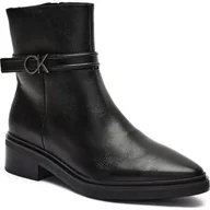 Botki damskie - Calvin Klein Skórzane botki - miniaturka - grafika 1
