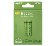 Ładowarki i akumulatory - GP Batteries 2 x akumulatorki AAA R03 ReCyko 650 Series Ni-MH 650mAh 65AAAHCE-5EB2 - miniaturka - grafika 1