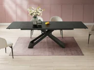 Stoły - Rozkładany stół jadalniany 6-10-osobowy z ceramiki i metalu – imitacja marmuru w kolorze czarnym – XERENA marki Pascal MORABITO - miniaturka - grafika 1